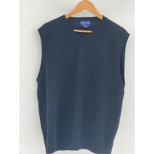 Club Room Charter‎ Club Sweater Vest Men XL Black Wool